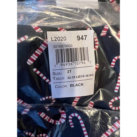 **NWT Children's Place Black W/Candy Cane Christmas Skater Dress - - Picture 7 of 9